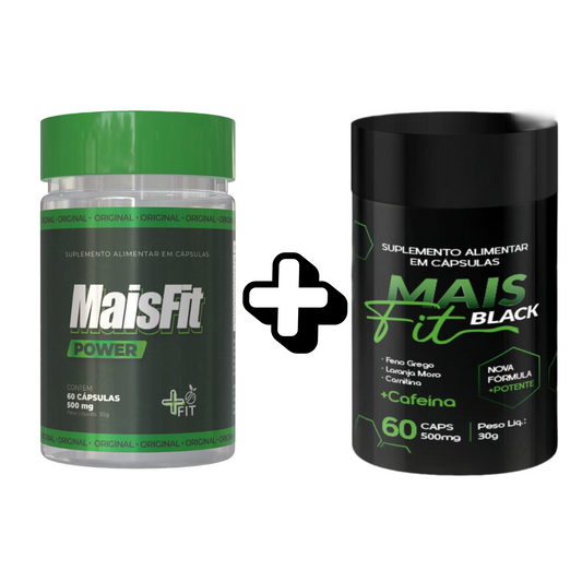 COMBO -  1 POTE MAIS FIT BLACK + 1 POTE MAIS FIT POWER